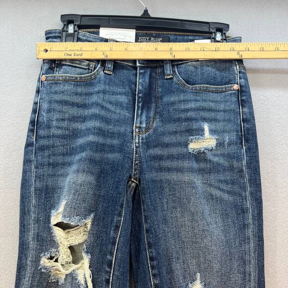 NWT Judy Blue Women's Straight Leg Jeans Size 3/26 Mid Rise Distressed JB88517 - Picture 13 of 16